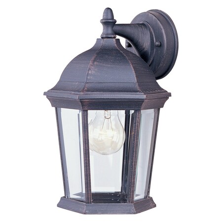 Maxim One Light Rust Patina Clear Glass Wall Lantern 1024RP